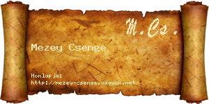 Mezey Csenge névjegykártya